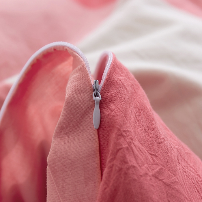 91家纺网 家纺一手货源 找家纺 简色坊 2023新款全棉水洗棉四件套 优雅格调-粉