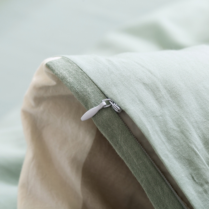 91家纺网 家纺一手货源 找家纺 简色坊 2023新款全棉水洗棉四件套 优雅格调-绿