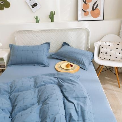 简色坊 2023新款全棉水洗棉单品被套 青春格调-蓝