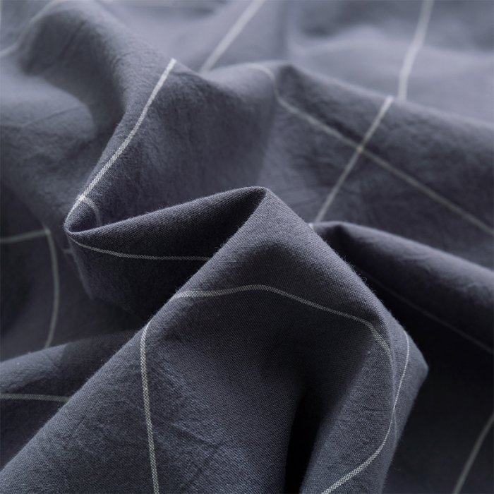 91家纺网 家纺一手货源 找家纺 简色坊 2023新款全棉水洗棉单品被套 青春格调-深灰