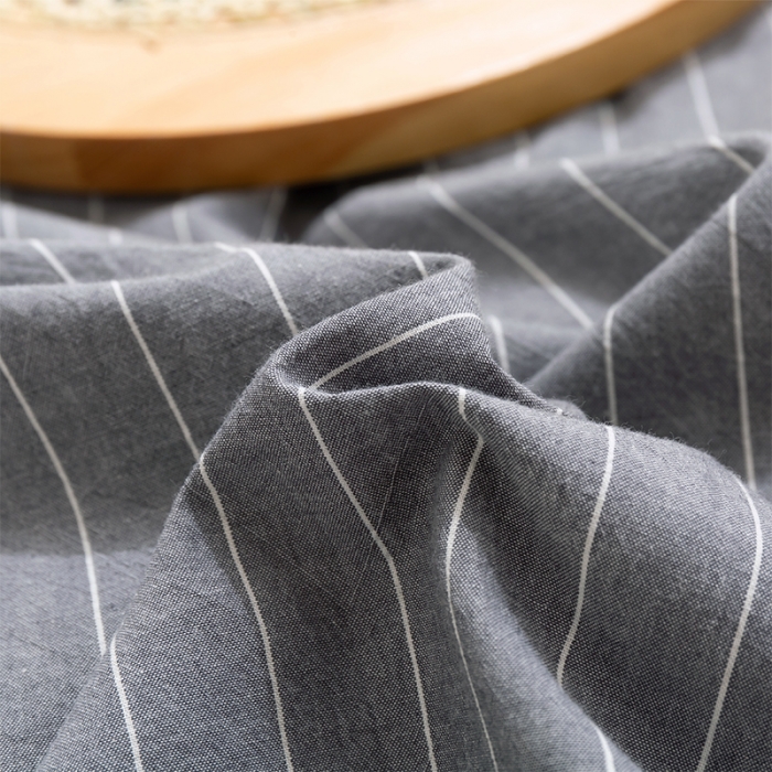 91家纺网 家纺一手货源 找家纺 简色坊 2023新款全棉水洗棉单品被套 时尚条纹-灰