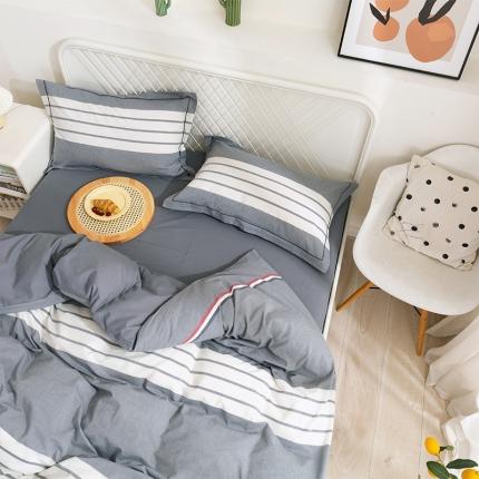 简色坊 2023新款全棉水洗棉单品被套 英伦格调