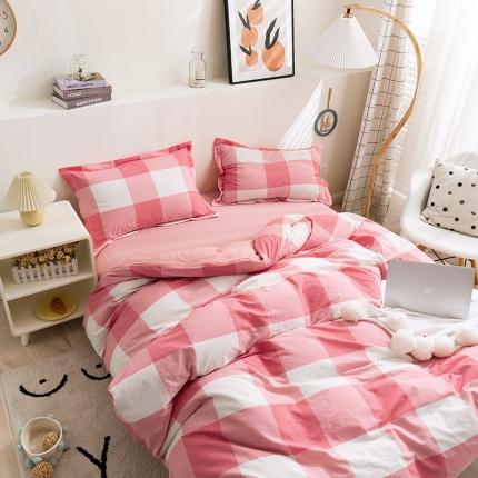 简色坊 2023新款全棉水洗棉单品被套 优雅格调-粉