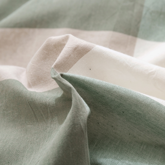 91家纺网 家纺一手货源 找家纺 简色坊 2023新款全棉水洗棉单品被套 优雅格调-绿