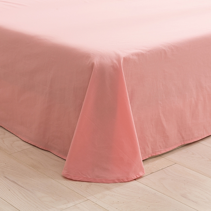 91家纺网 家纺一手货源 找家纺 简色坊 2023新款全棉水洗棉单品床单 粉小格