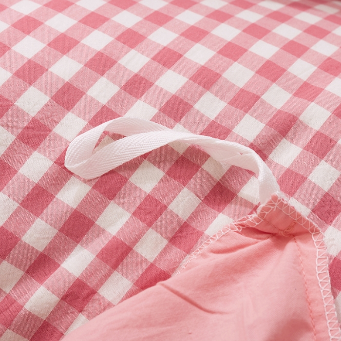 91家纺网 家纺一手货源 找家纺 简色坊 2023新款全棉水洗棉单品床单 粉小格