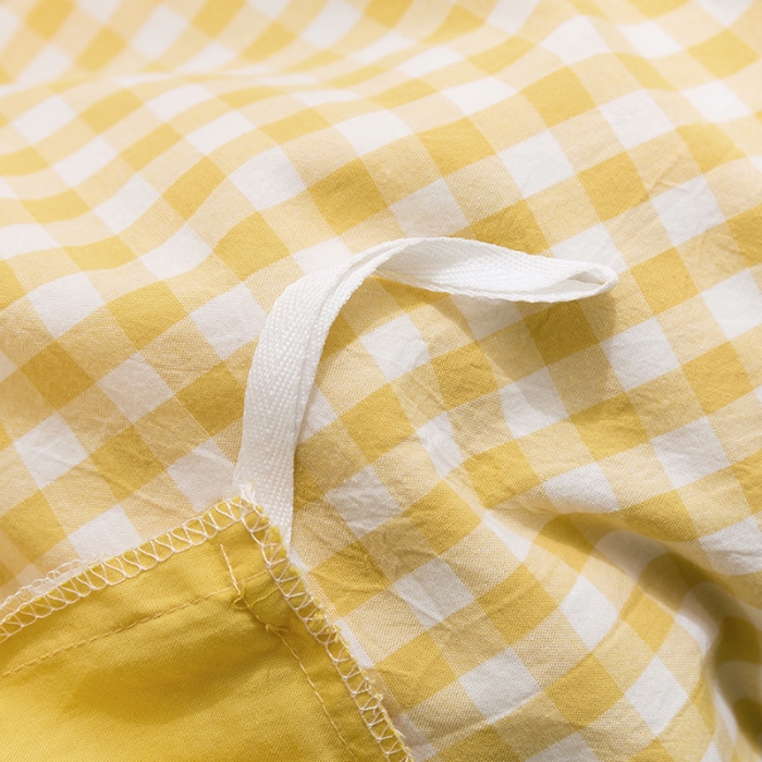 91家纺网 家纺一手货源 找家纺 简色坊 2023新款全棉水洗棉单品床单 黄小格