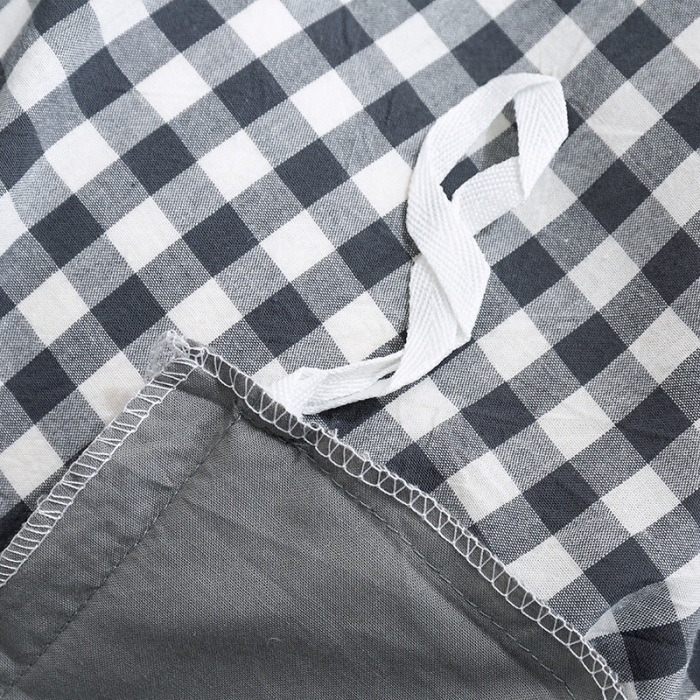 91家纺网 家纺一手货源 找家纺 简色坊 2023新款全棉水洗棉单品床单 灰小格