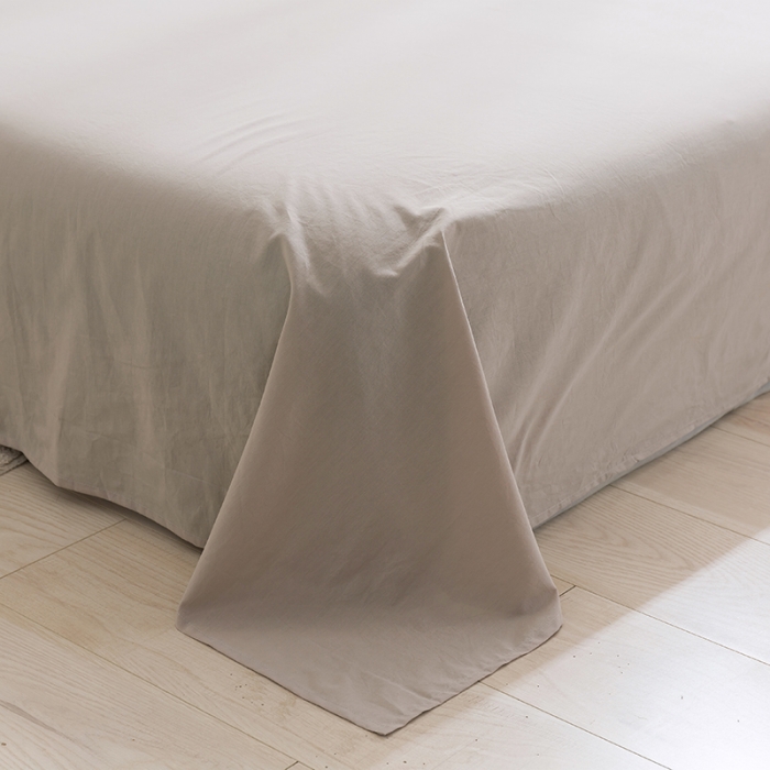 91家纺网 家纺一手货源 找家纺 简色坊 2023新款全棉水洗棉单品床单 咖小格