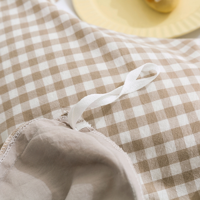 91家纺网 家纺一手货源 找家纺 简色坊 2023新款全棉水洗棉单品床单 咖小格