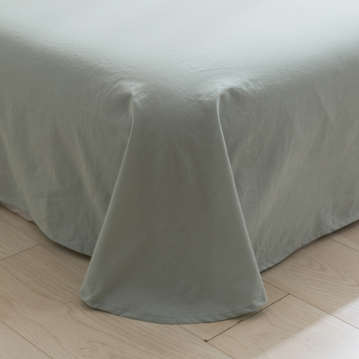 91家纺网 家纺一手货源 找家纺 简色坊 2023新款全棉水洗棉单品床单 绿小格