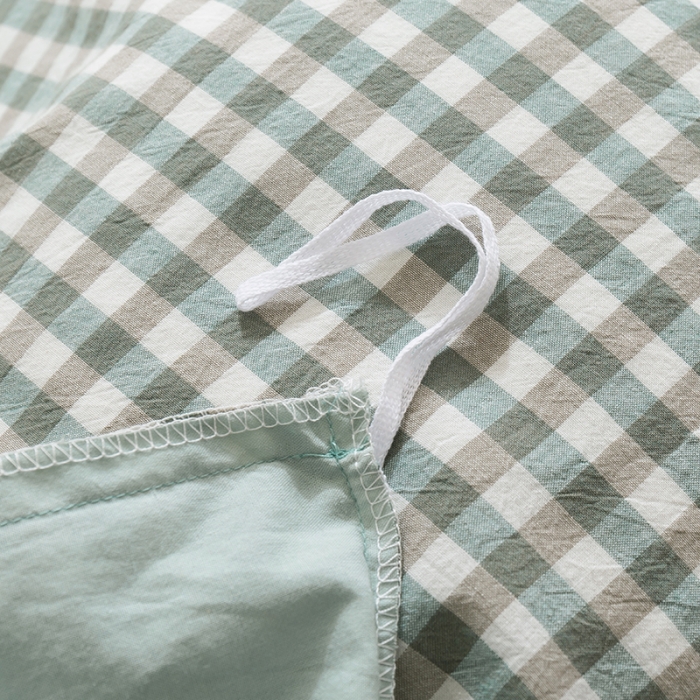 91家纺网 家纺一手货源 找家纺 简色坊 2023新款全棉水洗棉单品床单 绿小格