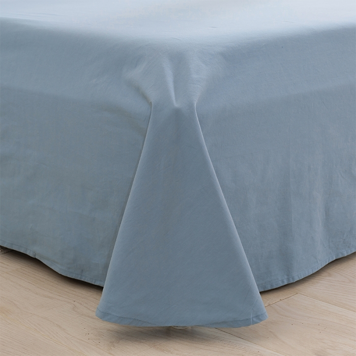 91家纺网 家纺一手货源 找家纺 简色坊 2023新款全棉水洗棉单品床单 青春格调-蓝