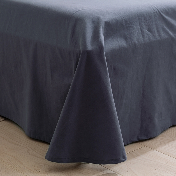 91家纺网 家纺一手货源 找家纺 简色坊 2023新款全棉水洗棉单品床单 青春格调-深灰