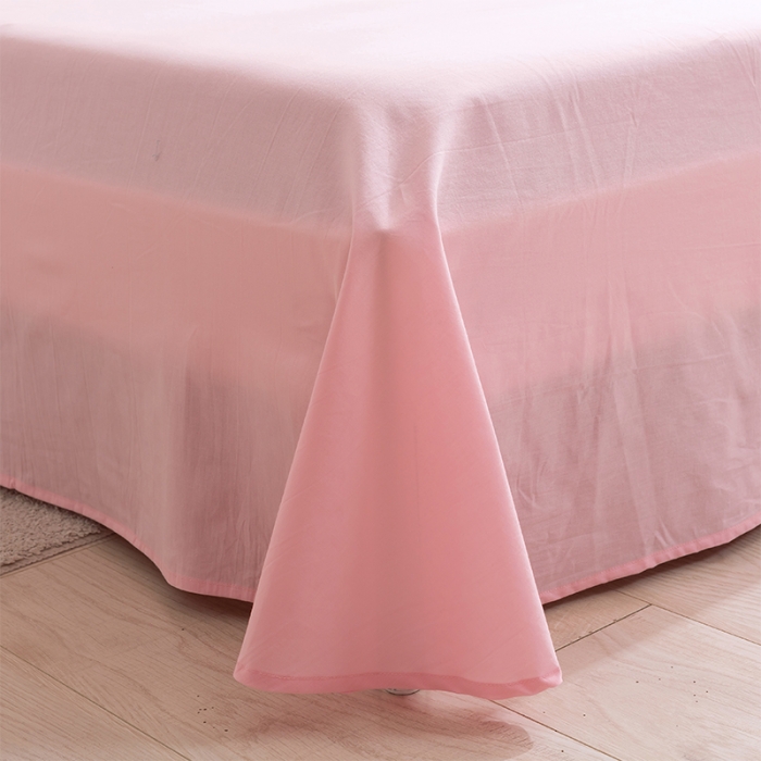 91家纺网 家纺一手货源 找家纺 简色坊 2023新款全棉水洗棉单品床单 时尚条纹-粉