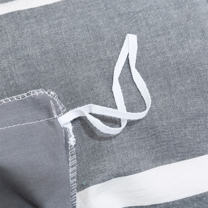 91家纺网 家纺一手货源 找家纺 简色坊 2023新款全棉水洗棉单品床单 时尚条纹-灰