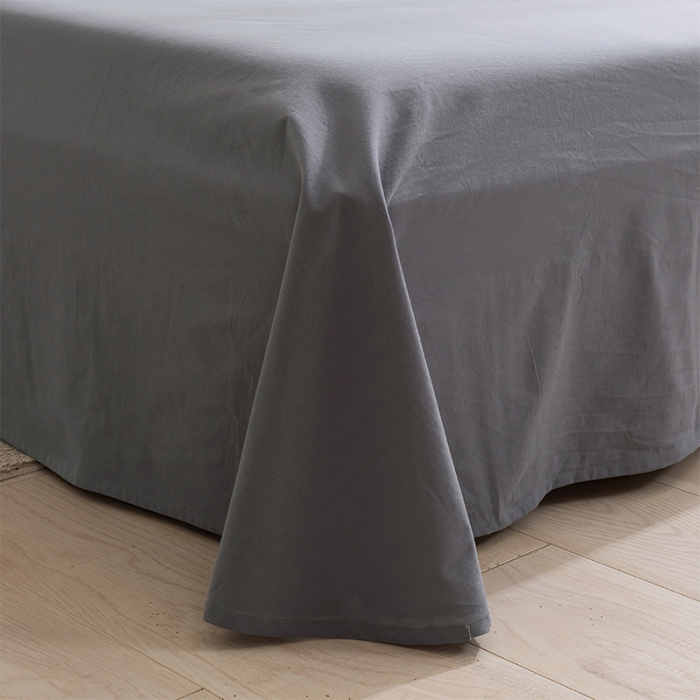 91家纺网 家纺一手货源 找家纺 简色坊 2023新款全棉水洗棉单品床单 时尚条纹-灰