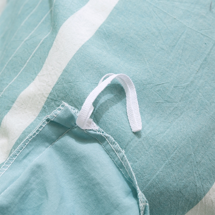 91家纺网 家纺一手货源 找家纺 简色坊 2023新款全棉水洗棉单品床单 时尚条纹-兰