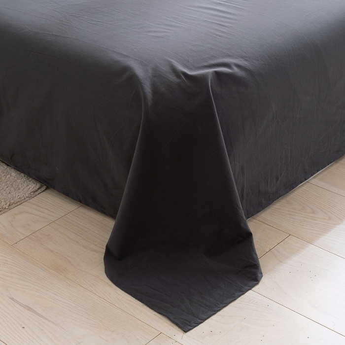 91家纺网 家纺一手货源 找家纺 简色坊 2023新款全棉水洗棉单品床单 条格-灰