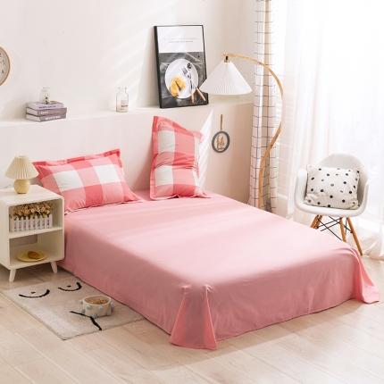 简色坊 2023新款全棉水洗棉单品床单 优雅格调-粉