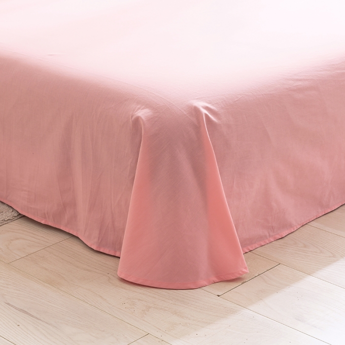 91家纺网 家纺一手货源 找家纺 简色坊 2023新款全棉水洗棉单品床单 优雅格调-粉