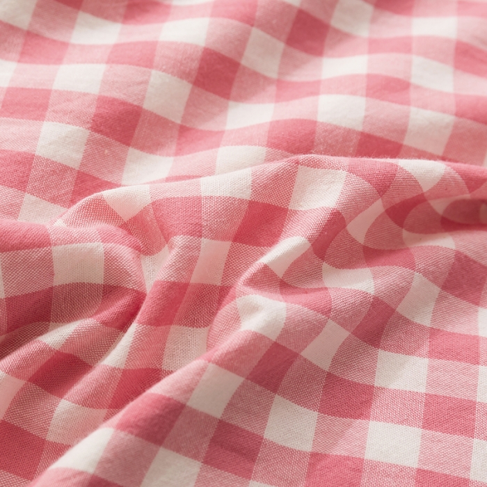 91家纺网 家纺一手货源 找家纺 简色坊 2023新款全棉水洗棉单品枕套一只 粉小格