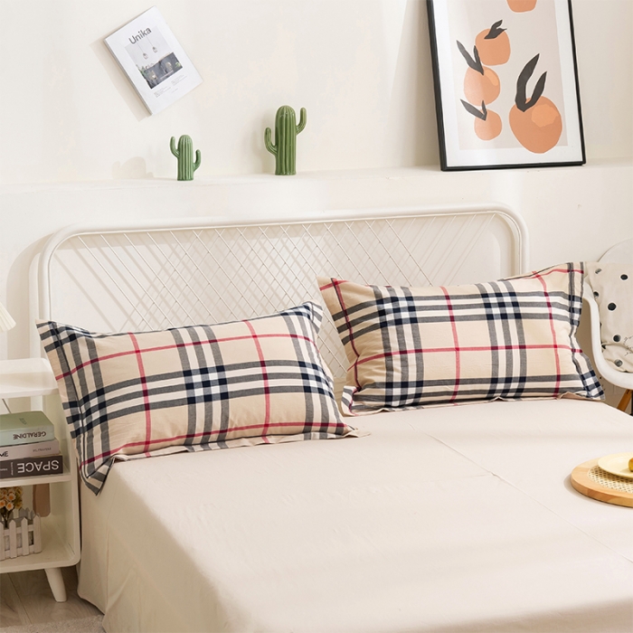 91家纺网 家纺一手货源 找家纺 简色坊 2023新款全棉水洗棉单品枕套一只 格韵