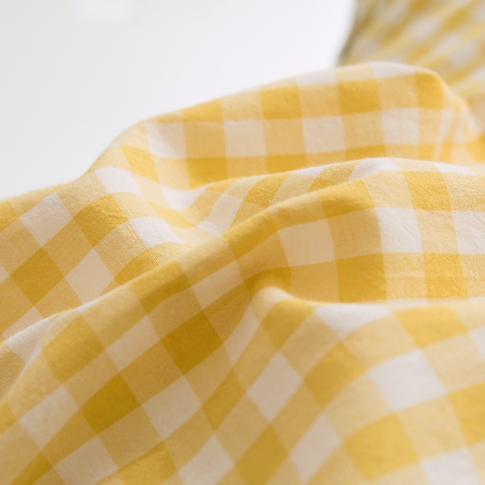 91家纺网 家纺一手货源 找家纺 简色坊 2023新款全棉水洗棉单品枕套一只 黄小格