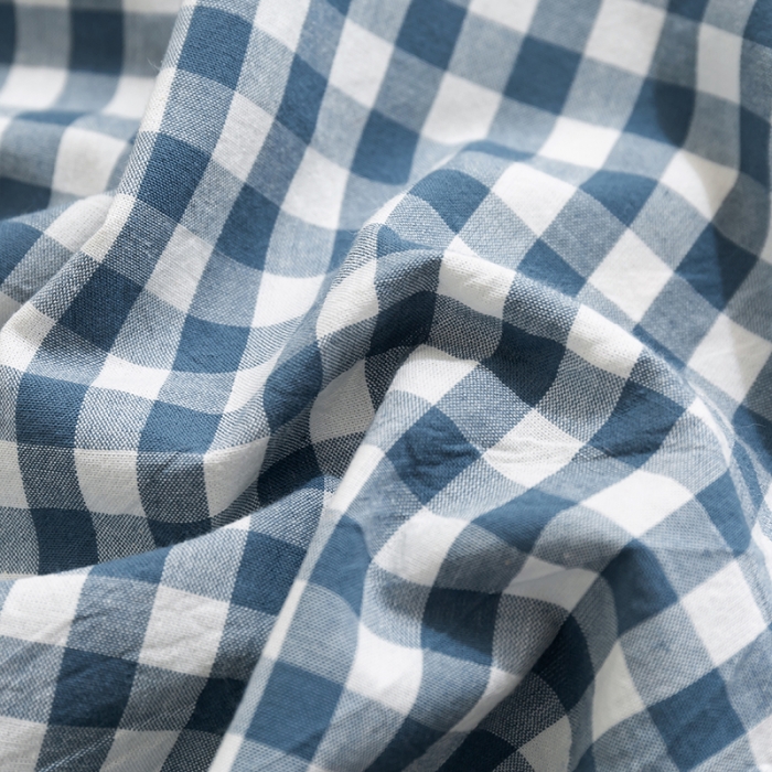 91家纺网 家纺一手货源 找家纺 简色坊 2023新款全棉水洗棉单品枕套一只 蓝小格