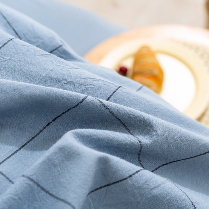 91家纺网 家纺一手货源 找家纺 简色坊 2023新款全棉水洗棉单品枕套一只 青春格调-蓝