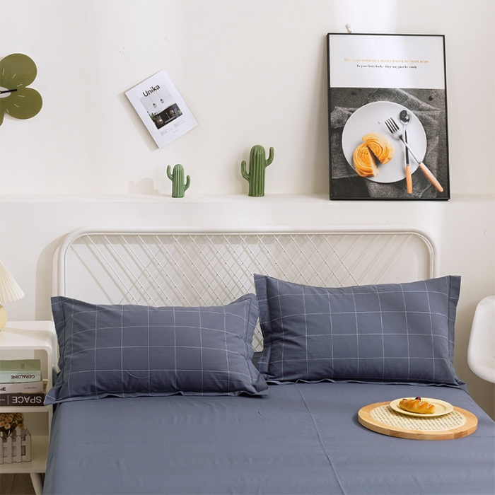 91家纺网 家纺一手货源 找家纺 简色坊 2023新款全棉水洗棉单品枕套一只 青春格调-深灰