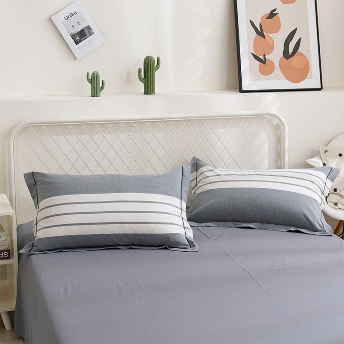 91家纺网 家纺一手货源 找家纺 简色坊 2023新款全棉水洗棉单品枕套一只 英伦格调