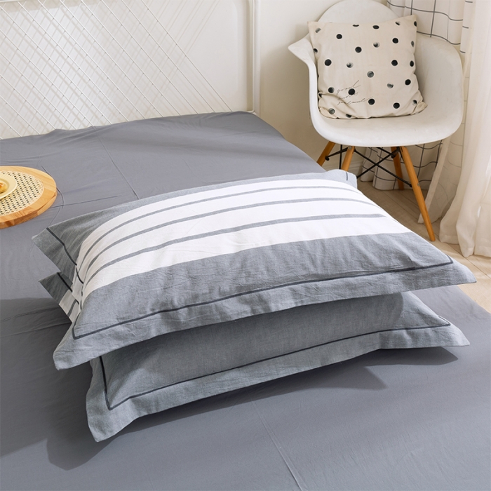 91家纺网 家纺一手货源 找家纺 简色坊 2023新款全棉水洗棉单品枕套一只 英伦格调