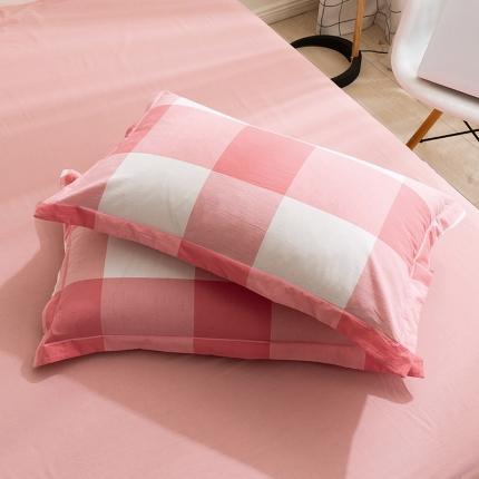 简色坊 2023新款全棉水洗棉单品枕套一只 优雅格调-粉
