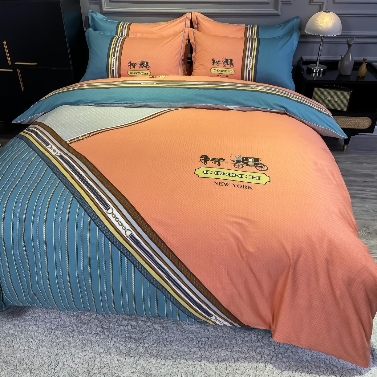 91家纺网 家纺一手货源 找家纺 金爱家 新款全棉13372四件套条格简约系列 皇家绅士