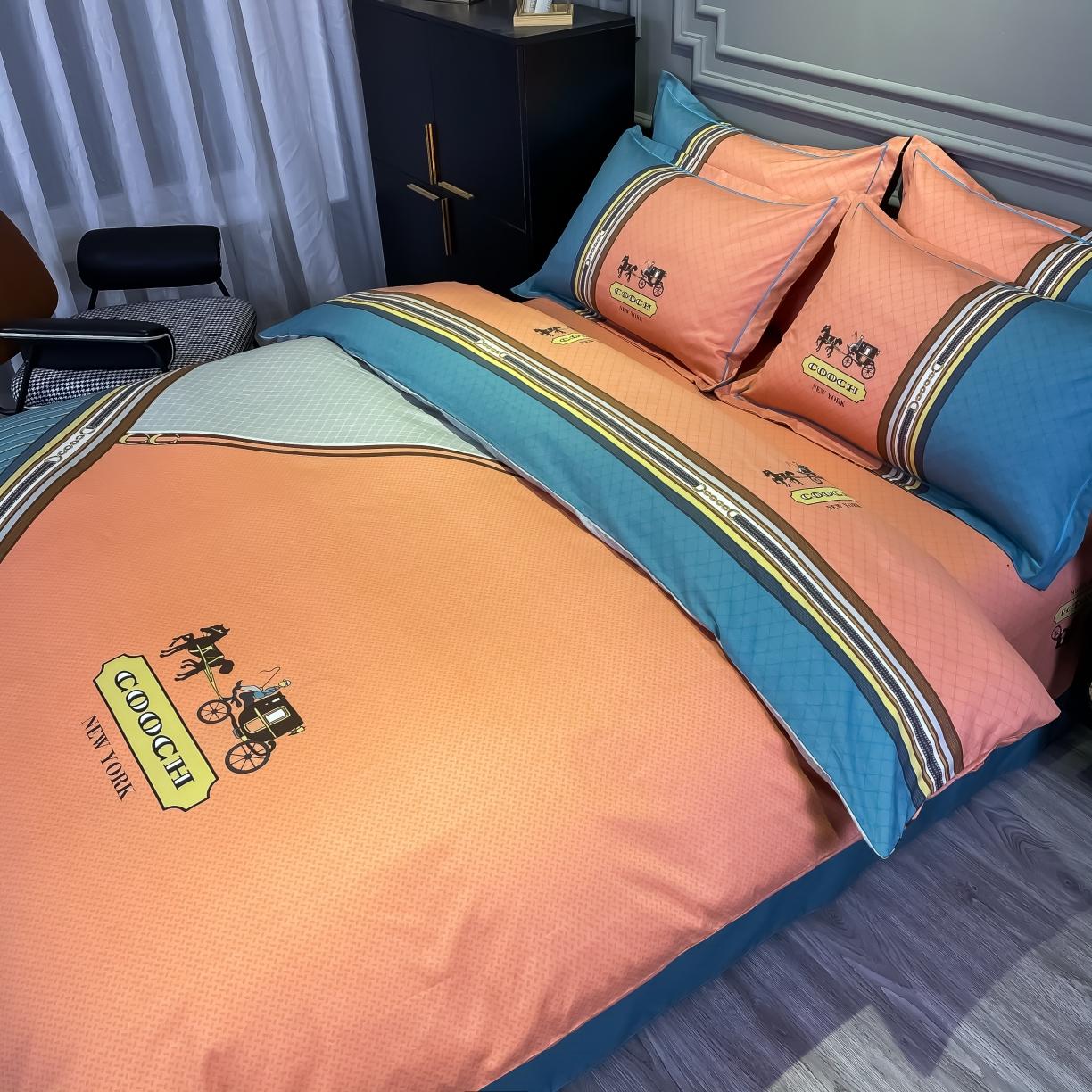 91家纺网 家纺一手货源 找家纺 金爱家 新款全棉13372四件套条格简约系列 皇家绅士