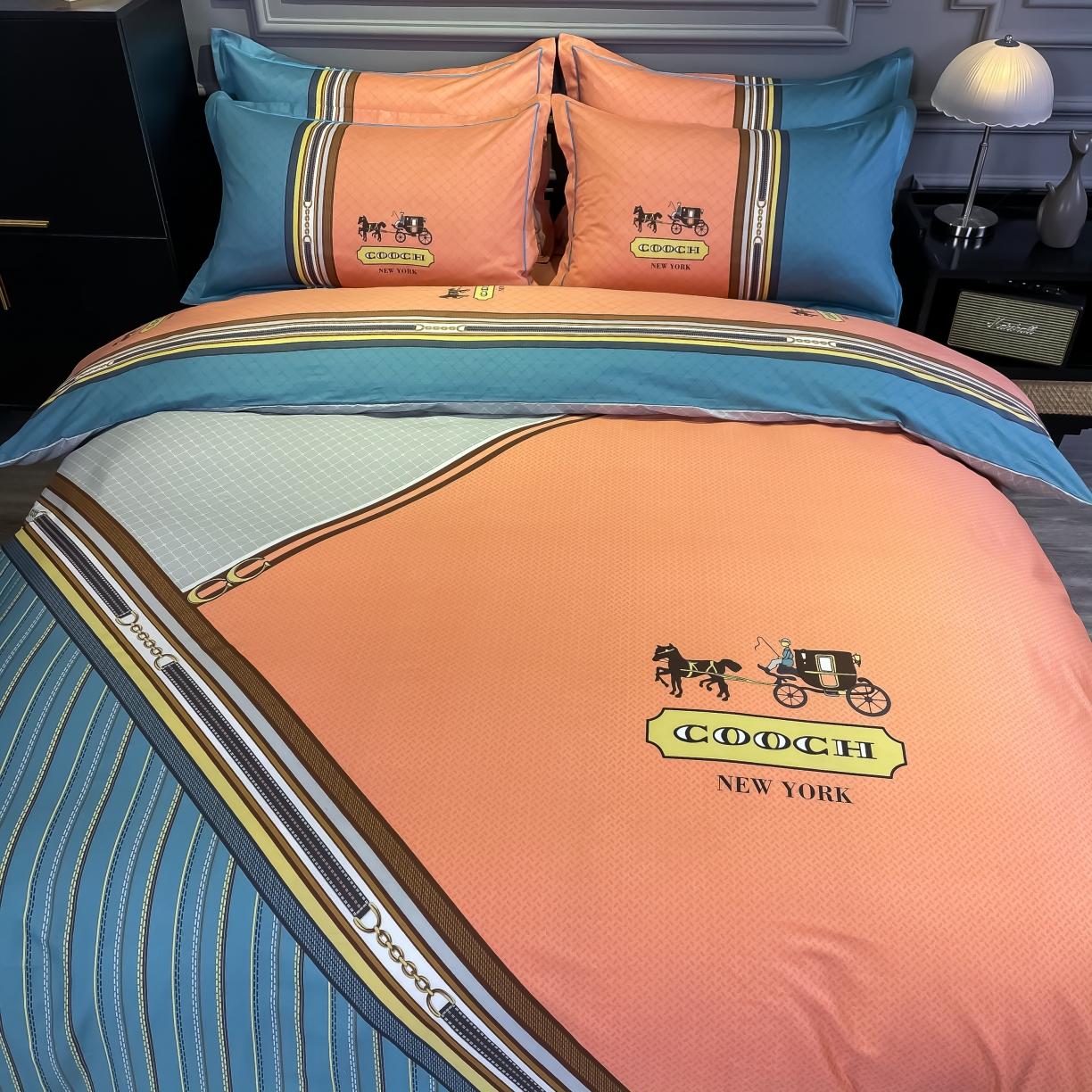 91家纺网 家纺一手货源 找家纺 金爱家 新款全棉13372四件套条格简约系列 皇家绅士