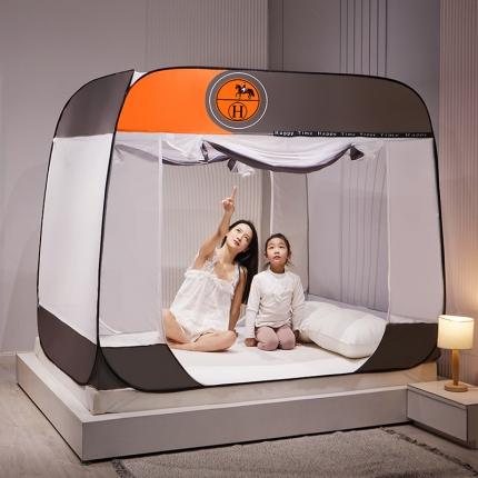 91家纺网 家纺一手货源 找家纺 夏彩 H大顶免安装睡帐 马德里之夜-灰