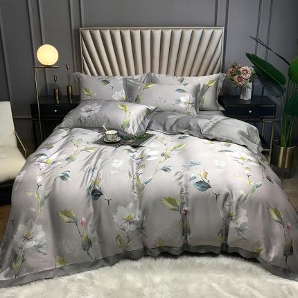 91家纺网 家纺一手货源 找家纺 （总）娇逸 2021新款60支数码印花进口兰精天丝夏被四件套