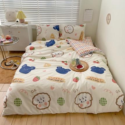 91家纺网 家纺一手货源 找家纺 希文 2021新款全棉卡通小资系列四件套 奇妙幻想