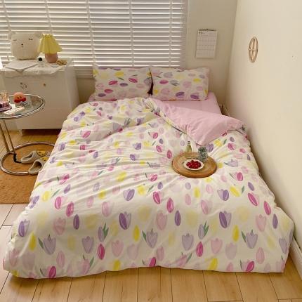 91家纺网 家纺一手货源 找家纺 希文 2021新款全棉卡通小资系列四件套 少女时代