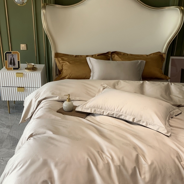 91家纺网 家纺一手货源 找家纺 优然居 2021新款100支提花系列四件套实拍 卡布里埃