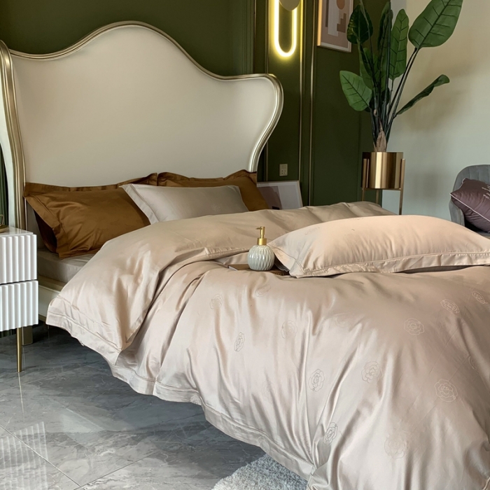 91家纺网 家纺一手货源 找家纺 优然居 2021新款100支提花系列四件套实拍 卡布里埃