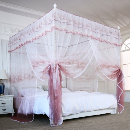 91家纺网 家纺一手货源 找家纺 海虹蚊帐 新款8856款落地式蚊帐 豆沙色