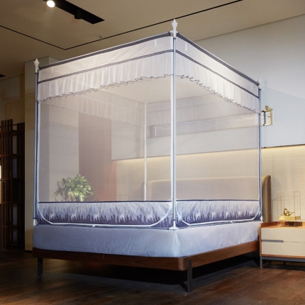 91家纺网 家纺一手货源 找家纺 （总）海虹蚊帐 2021新款8829床笠坐床外穿杆防摔蚊帐