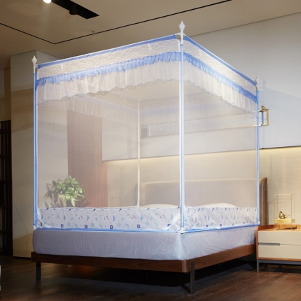 91家纺网 家纺一手货源 找家纺 （总）海虹蚊帐 2021新款8829床笠坐床外穿杆防摔蚊帐