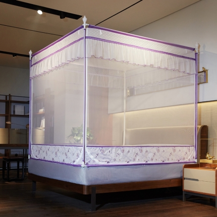 91家纺网 家纺一手货源 找家纺 （总）海虹蚊帐 2021新款8829床笠坐床外穿杆防摔蚊帐