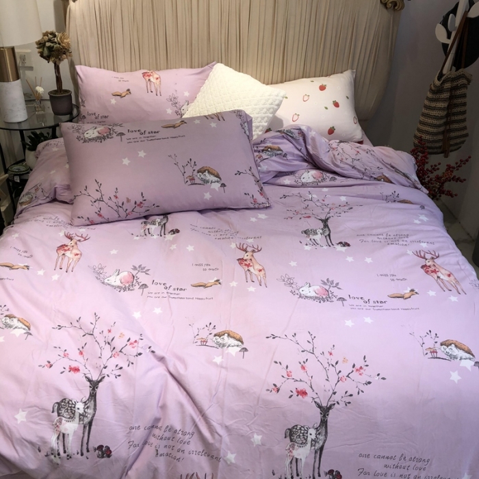 91家纺网 家纺一手货源 找家纺 （总）璞素 2021新款针织纯棉活性印花四件套