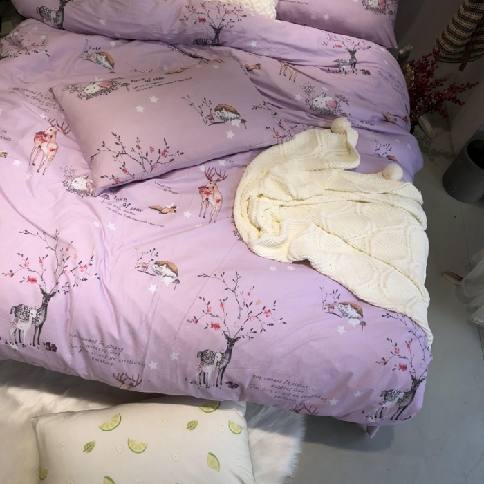 91家纺网 家纺一手货源 找家纺 （总）璞素 2021新款针织纯棉活性印花四件套