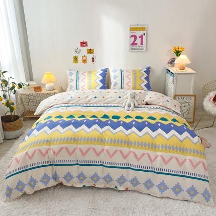 91家纺网 家纺一手货源 找家纺 珺柔家纺 2021新款全棉印花四件套 爱的旋律